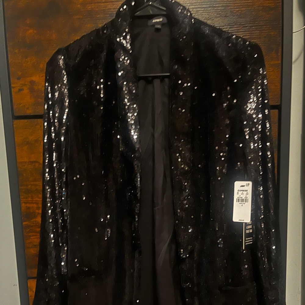 NWT Size Small Express Black Sequin Blazer